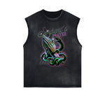 Frayed Edge Snake Graphic Tank Top