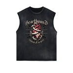 Frayed Edge Snake Graphic Tank Top