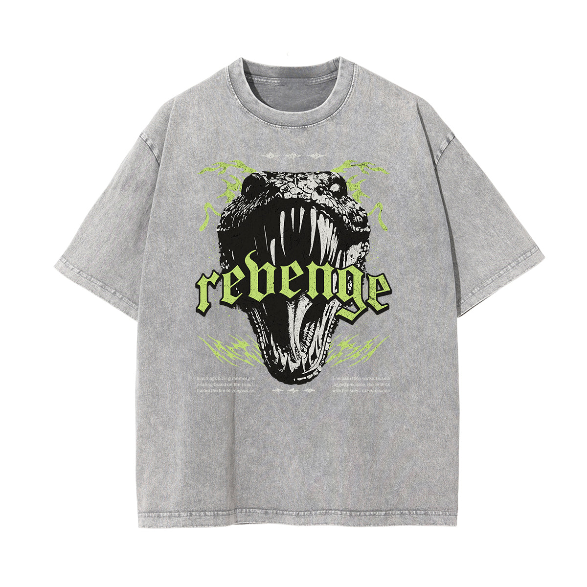 Stone Wash Snake Pattern T Shirt