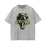 Stone Wash Snake Pattern T Shirt
