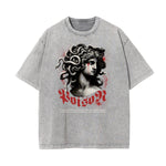 Stone Wash Snake Pattern T Shirt