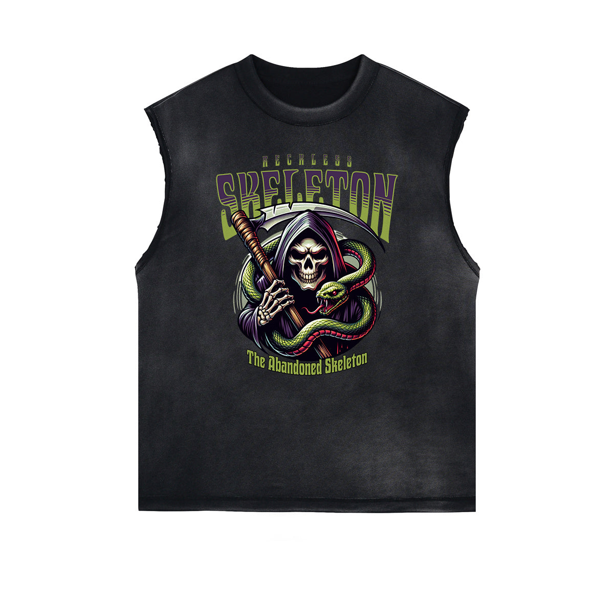 Frayed Edge Snake Graphic Tank Top