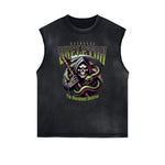 Frayed Edge Snake Graphic Tank Top