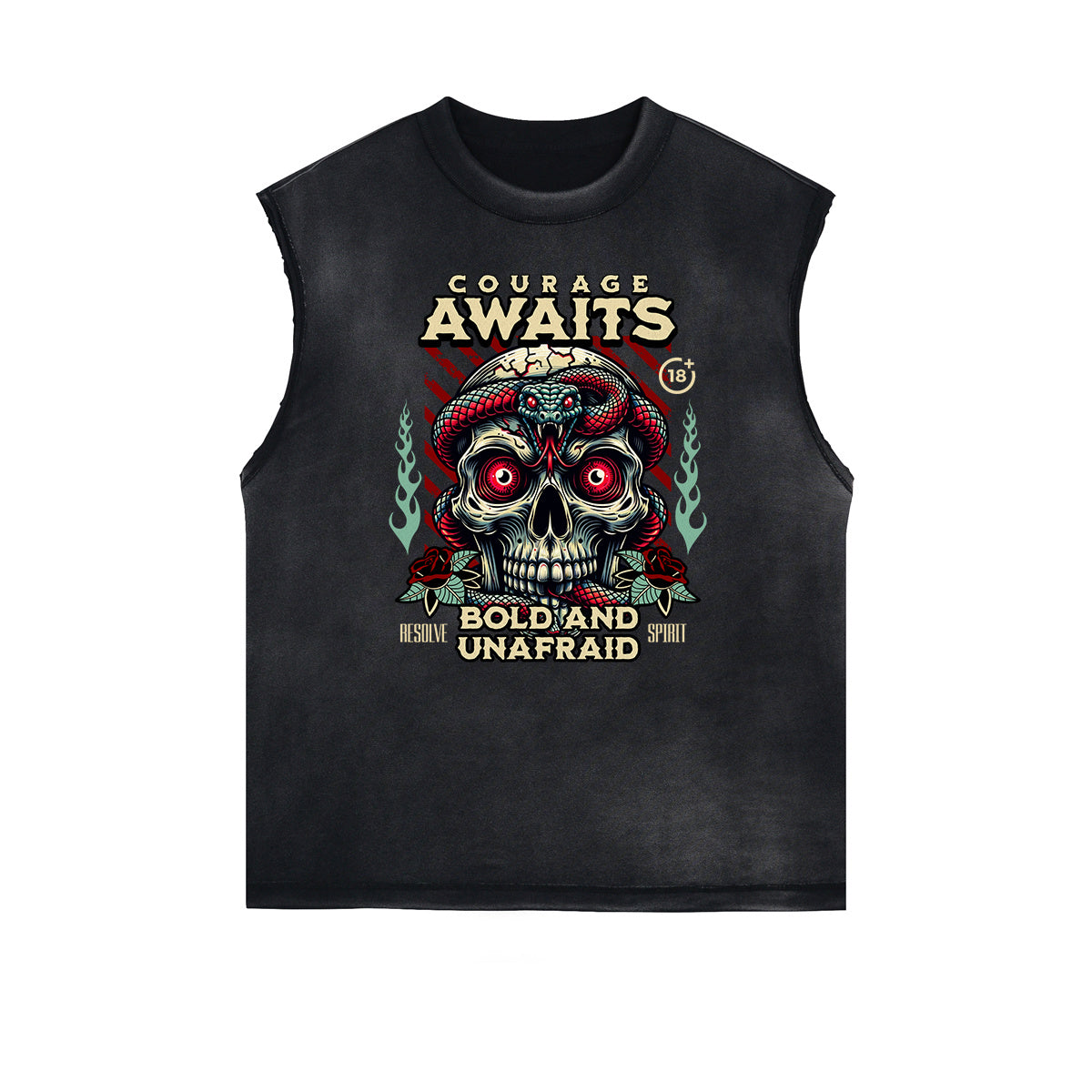 Frayed Edge Snake Graphic Tank Top