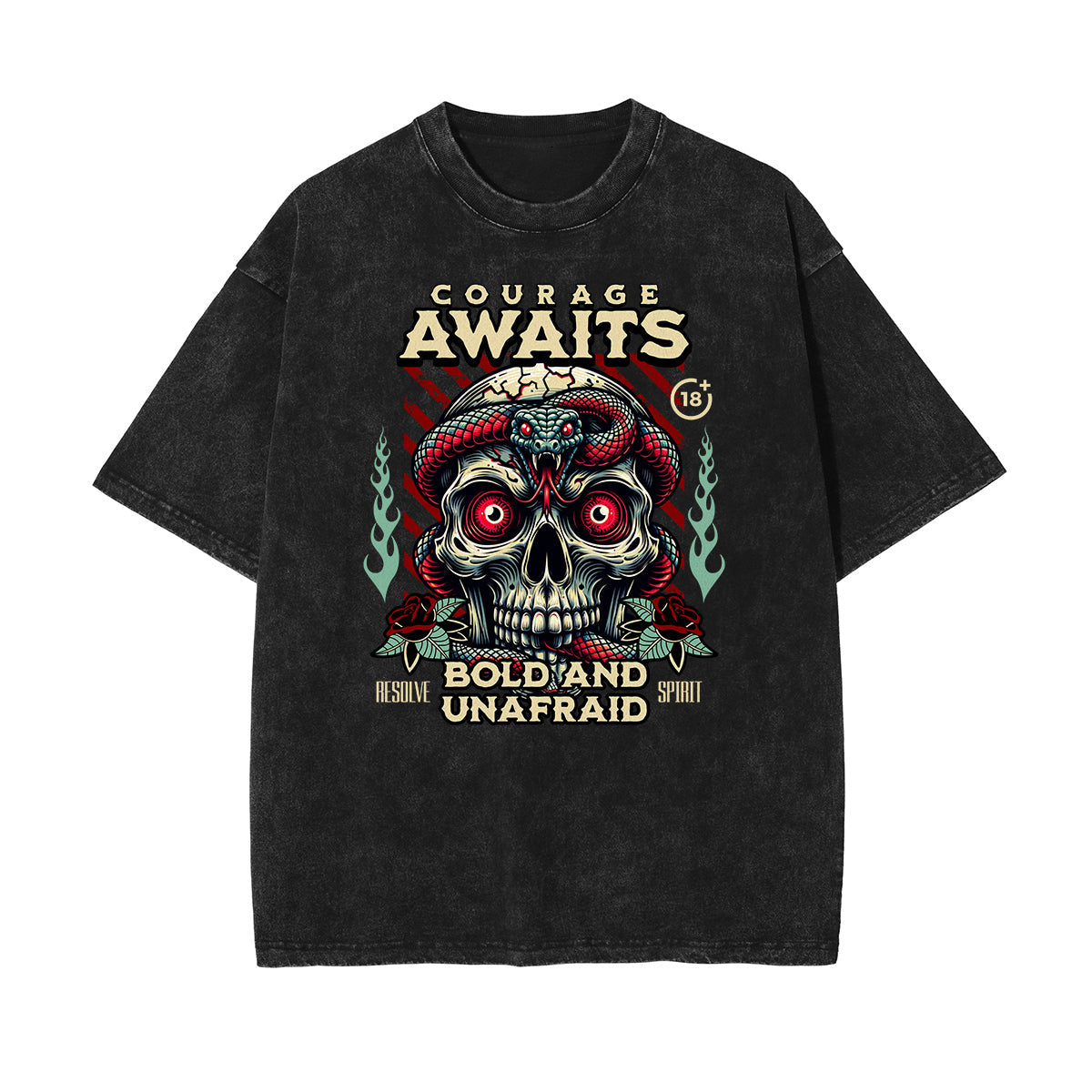 Washed Snake Graphic Cotton Tee