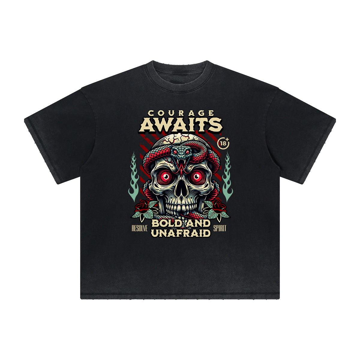 Vintage Frayed Snake Pattern Tee