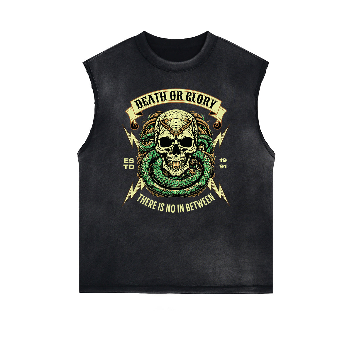 Frayed Edge Snake Graphic Tank Top