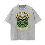 Stone Wash Snake Pattern T Shirt