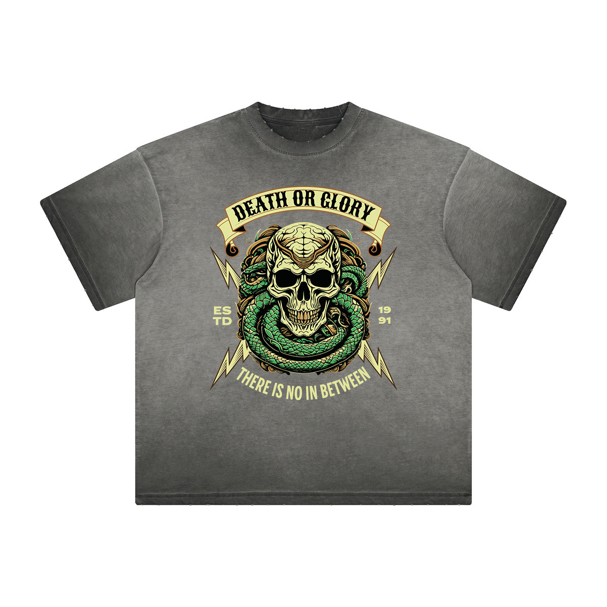 Thick Faded Snake Graphic T Shirt