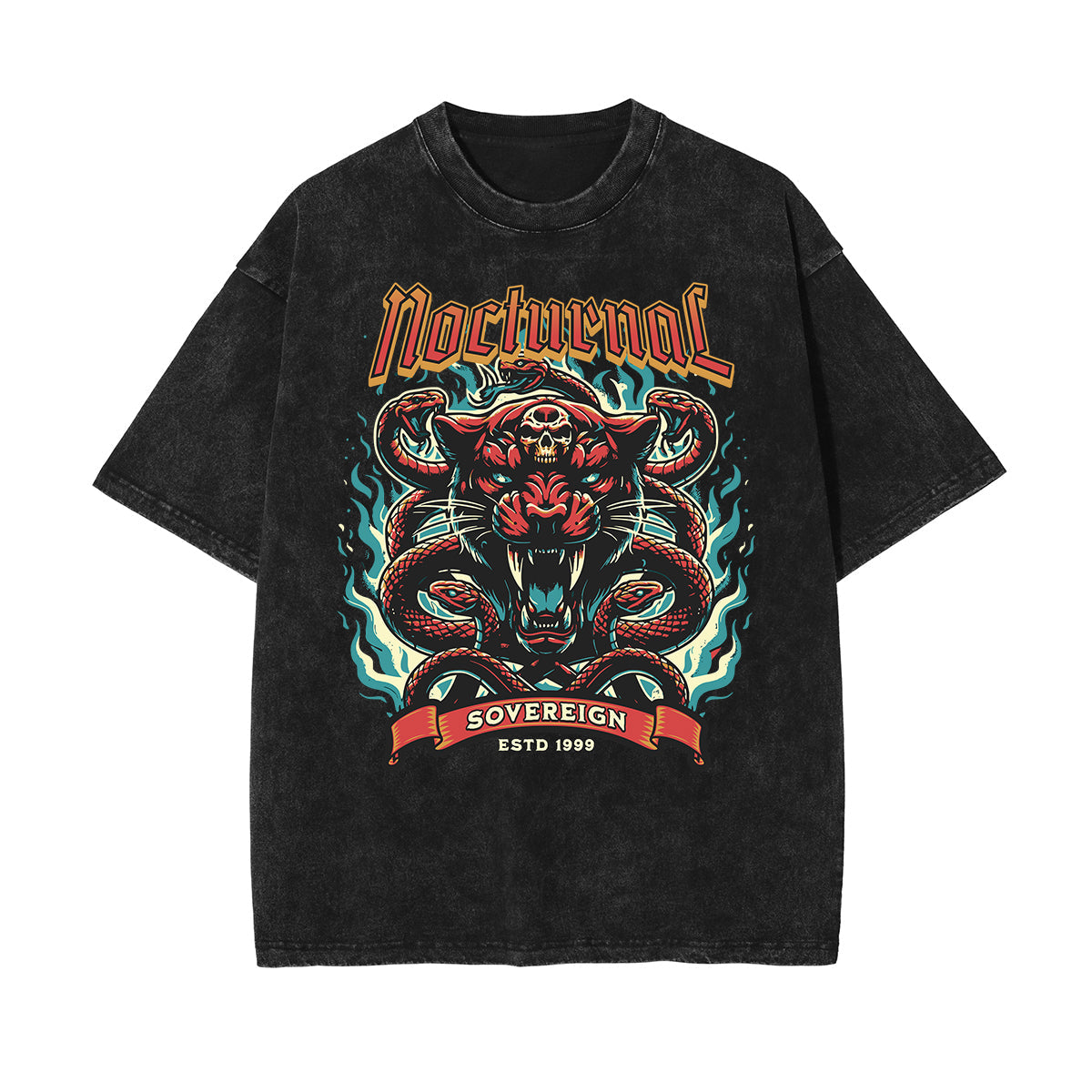 Washed Snake Graphic Cotton Tee