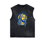 Frayed Edge Jesus Graphic Tank Top