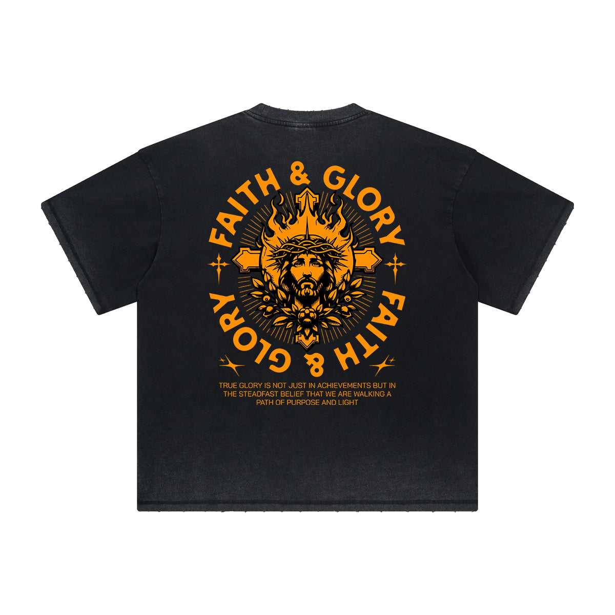 Vintage Frayed Jesus Pattern Tee