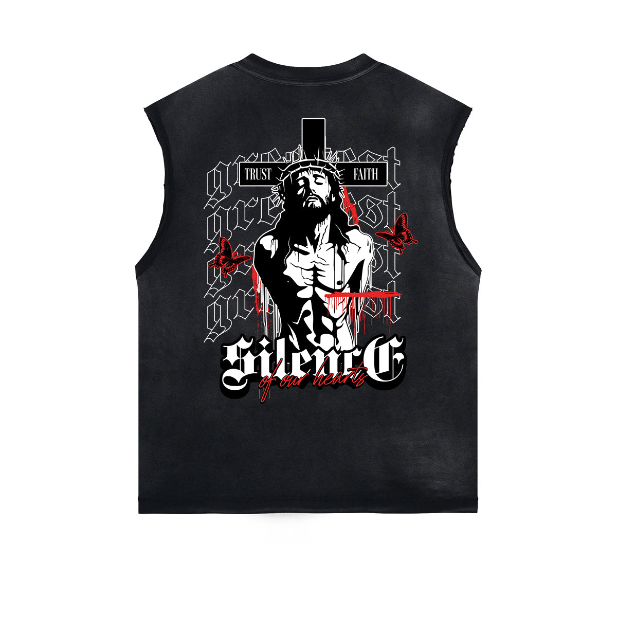 Frayed Edge Jesus Graphic Tank Top