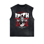 Frayed Edge Jesus Graphic Tank Top