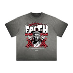 Vintage Frayed Jesus Pattern Tee