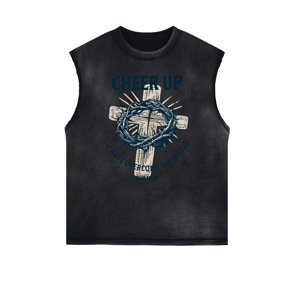 Frayed Edge Jesus Graphic Tank Top