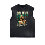 Frayed Edge Jesus Graphic Tank Top