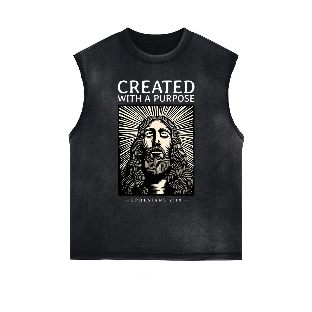 Frayed Edge Jesus Graphic Tank Top