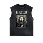 Frayed Edge Jesus Graphic Tank Top