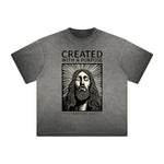 Vintage Frayed Jesus Pattern Tee
