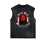 Frayed Edge Jesus Graphic Tank Top