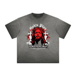 Vintage Frayed Jesus Pattern Tee