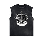 Frayed Edge Jesus Graphic Tank Top