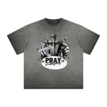 Vintage Frayed Jesus Pattern Tee