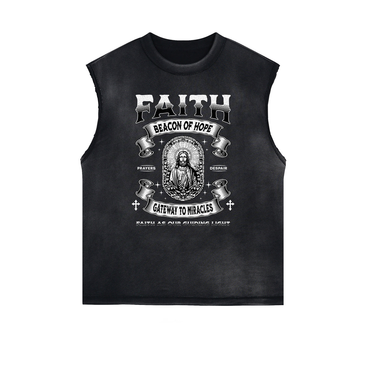 Frayed Edge Jesus Graphic Tank Top