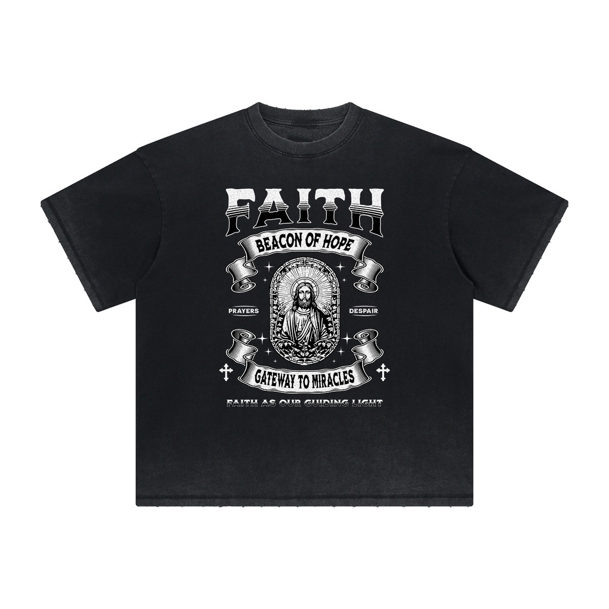 Thick Faded Jesus Graphic T Shirt