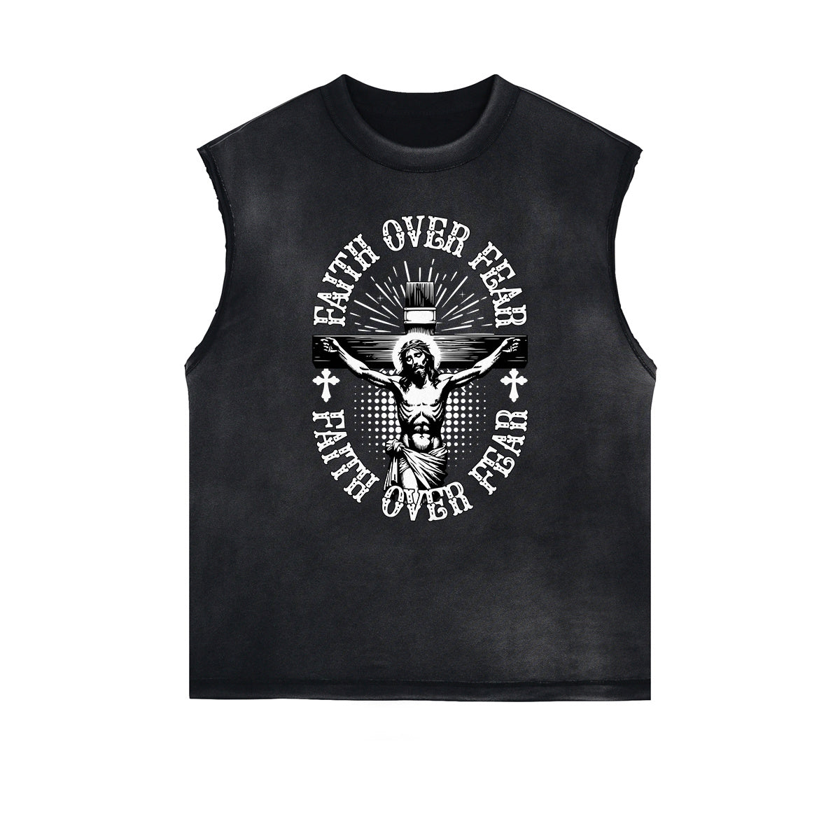 Frayed Edge Jesus Graphic Tank Top