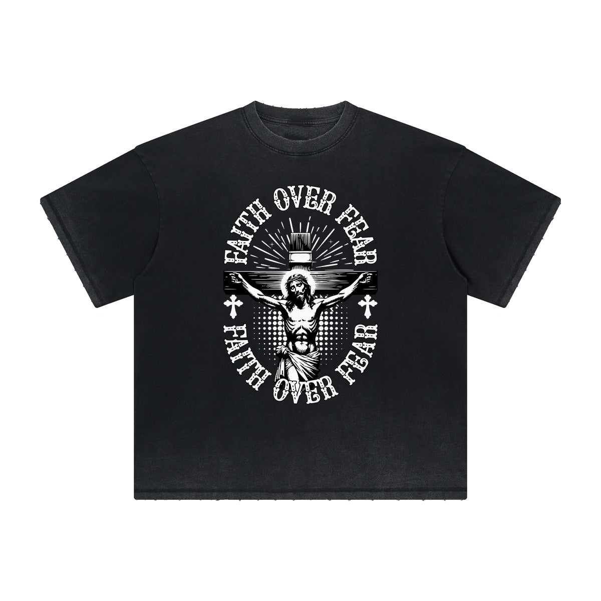 Thick Faded Jesus Graphic T Shirt