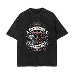 Stone Wash Jesus Pattern T Shirt