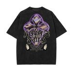 Stone Wash Jesus Pattern T Shirt