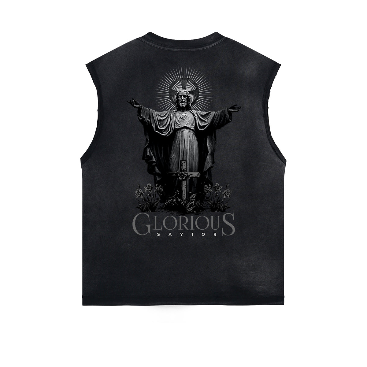 Frayed Edge Jesus Graphic Tank Top