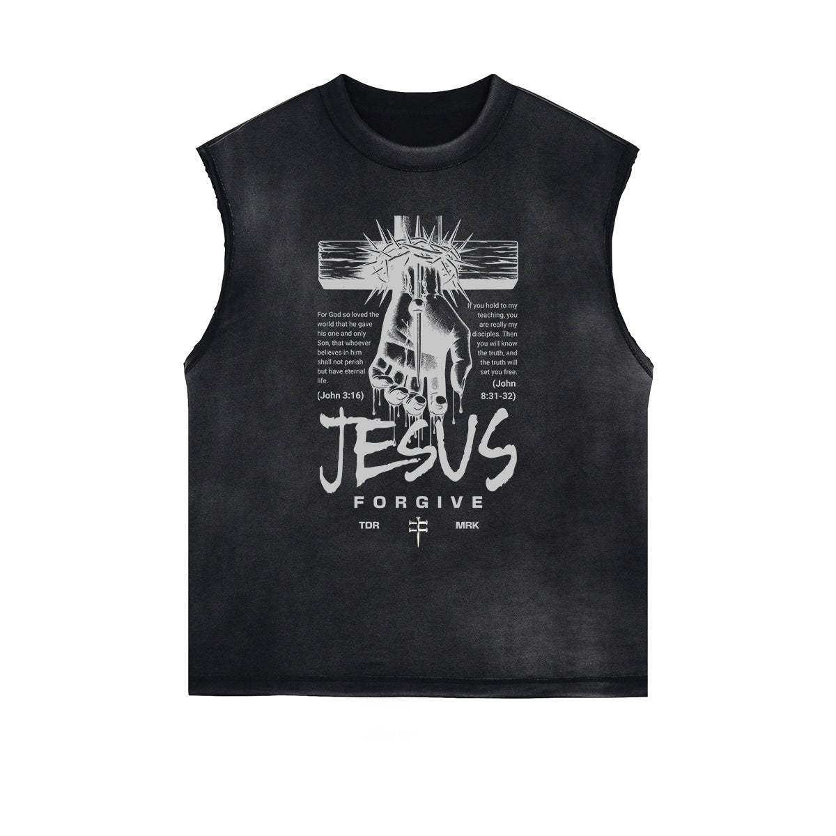 Frayed Edge Jesus Graphic Tank Top