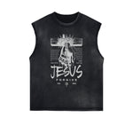 Frayed Edge Jesus Graphic Tank Top