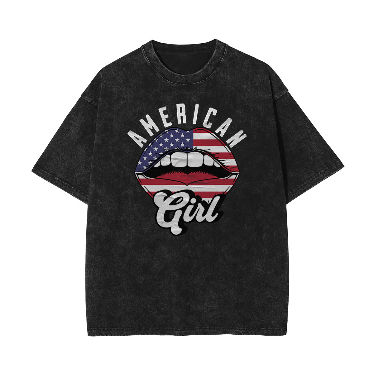 Washed Red Lips Graphic Cotton Tee