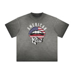 Thick Faded Red Lips Graphic T Shirt