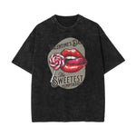 Washed Red Lips Graphic Cotton Tee