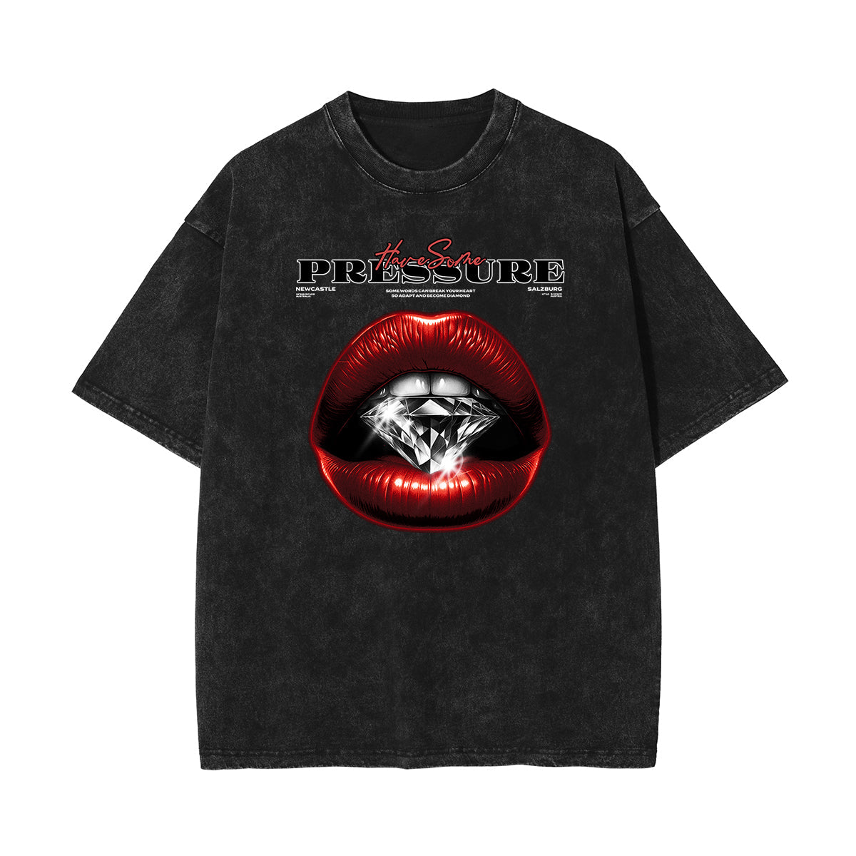 Washed Red Lips Graphic Cotton Tee
