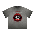 Thick Faded Red Lips Graphic T Shirt