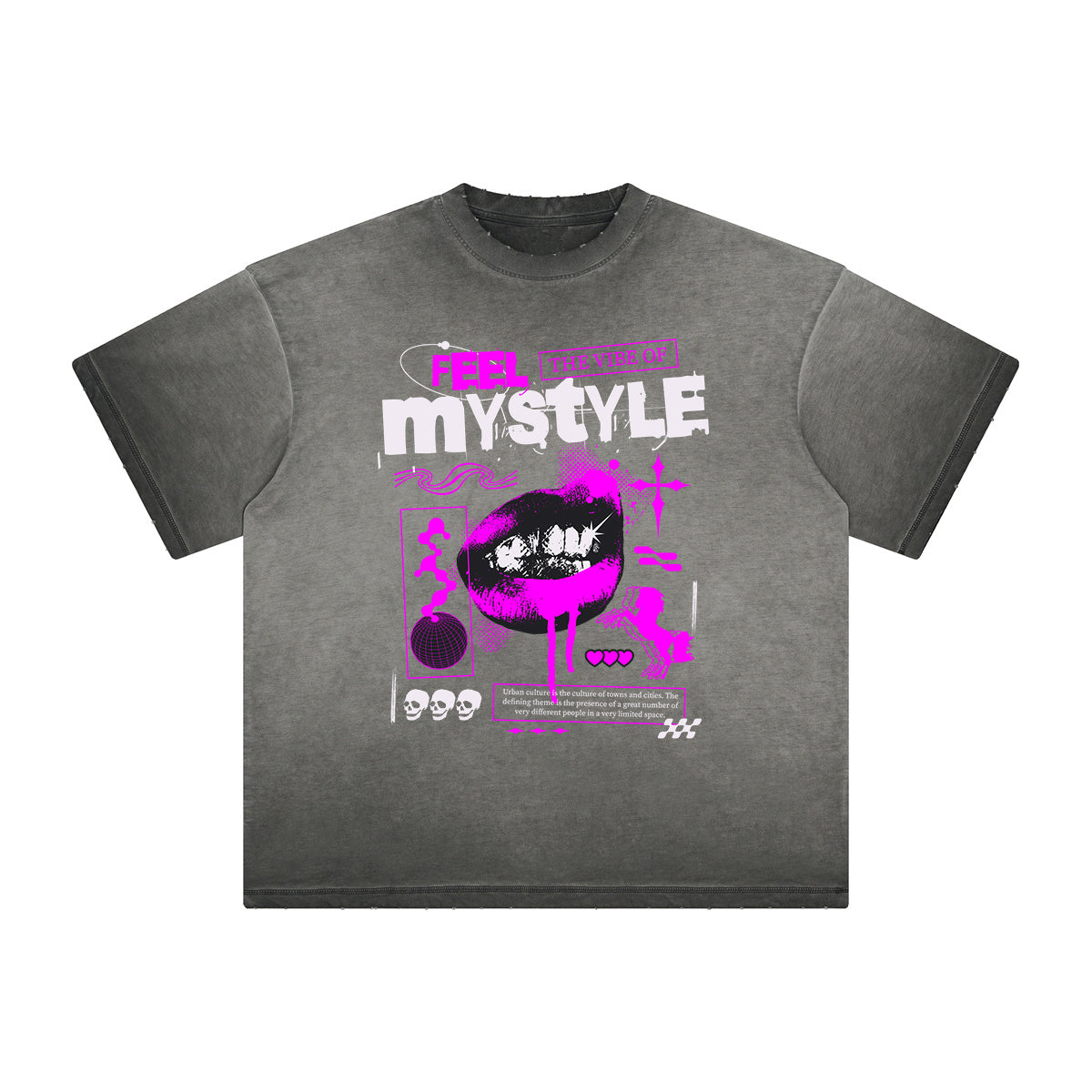 Thick Faded Red Lips Graphic T Shirt