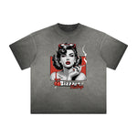 Thick Faded Red Lips Graphic T Shirt