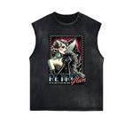 Frayed Edge Red Lips Graphic Tank Top