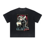 Vintage Frayed Red Lips Pattern Tee