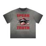 Thick Faded Red Lips Graphic T Shirt