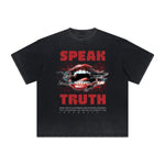 Vintage Frayed Red Lips Pattern Tee