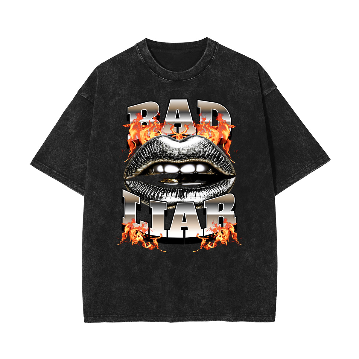 Washed Red Lips Graphic Cotton Tee