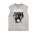 Frayed Edge Cat Graphic Tank Top